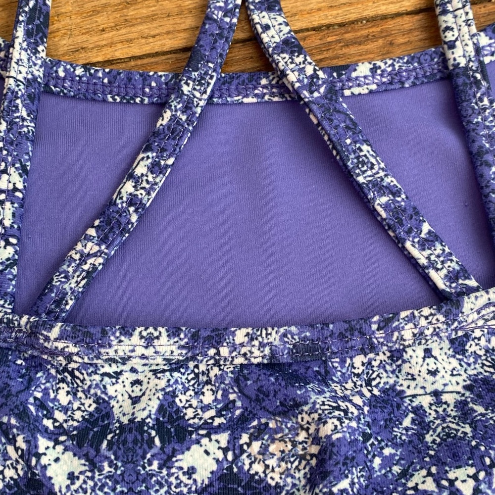 Gaiam Sports Bra Sz L Purple Tribal Medium Support - Picture 5 of 10